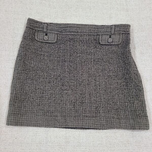 Banana Republic Black 100% Wool Skirt Womens 8 Lined Button Front Career Office